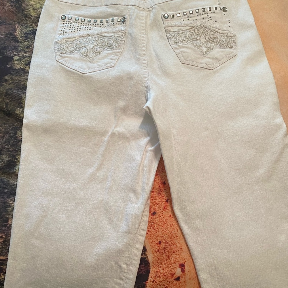 White cotton jeans, size 10